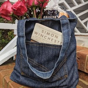 Upcycled Jean Pocket Market Tote